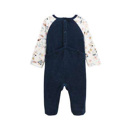 Pyjama bébé en velours cirque d'automne Bleu 2 - vertbaudet enfant 