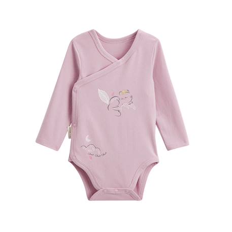 Lot de 2 bodies bébé manches longues ouverture croisée miss chatchatchat Rose 6 - vertbaudet enfant 