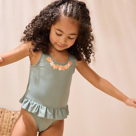 Maillot de bain bébé 1 pièce fleur Vert 6 - vertbaudet enfant 