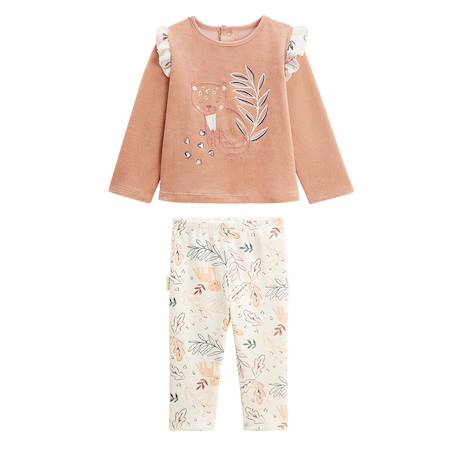 Pyjama bébé 2 pièces en velours matcha Rose 2 - vertbaudet enfant 