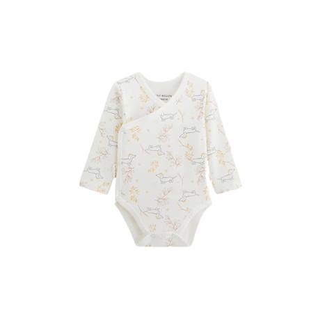 Lot de 2 bodies bébé manches longues ouverture croisée emilie Ecru 3 - vertbaudet enfant 