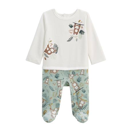 Pyjama bébé en velours cache-cache Vert 2 - vertbaudet enfant 