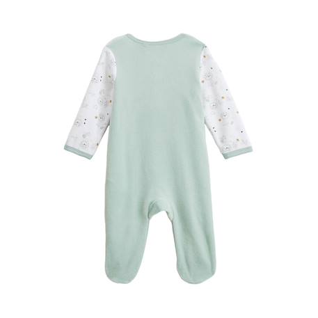 Pyjama bébé en velours ouverture pont kenya Vert 3 - vertbaudet enfant 