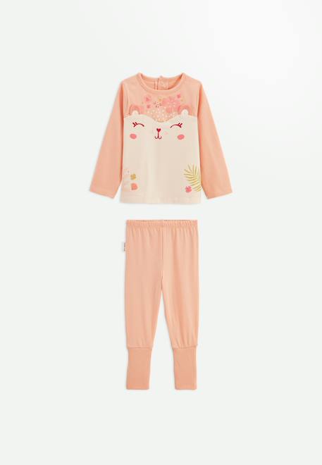 Fille-Pyjama enfant 2 pièces à pieds retroussables santa giulia