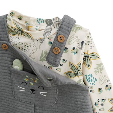 Ensemble salopette bébé et t-shirt boavista Gris 6 - vertbaudet enfant 