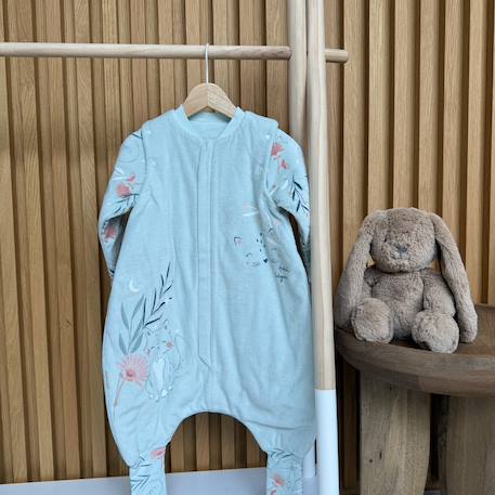 Turbulette tog2 en velours avec pieds retroussables et manches amovibles dina Bleu 5 - vertbaudet enfant 