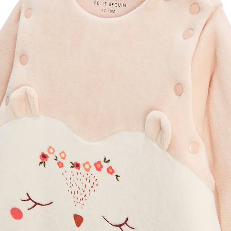 Turbulette d'hiver en velours avec pieds retroussables et manches amovibles manouk Ecru 4 - vertbaudet enfant 