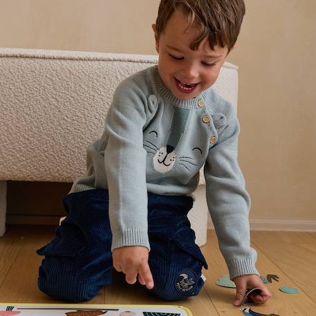Pantalon en velours côtelé boavista Bleu 6 - vertbaudet enfant 