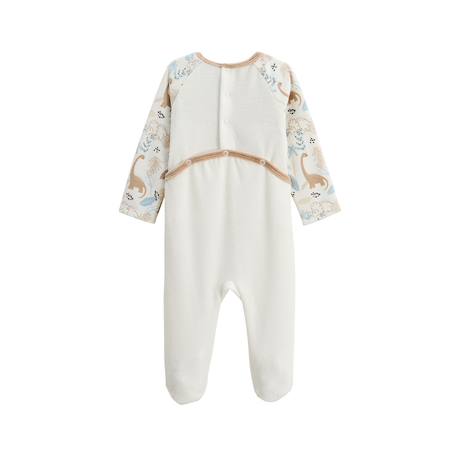 Pyjama bébé en velours nino Ecru 3 - vertbaudet enfant 