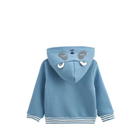 Sweat à capuche zippé bébé en molleton tao Bleu 3 - vertbaudet enfant 