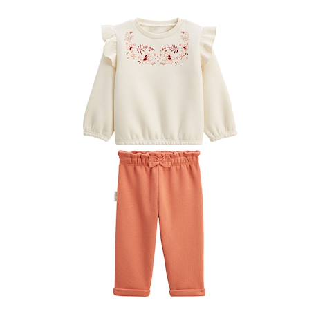 Ensemble sweat et pantalon en molleton manouk Corail 2 - vertbaudet enfant 