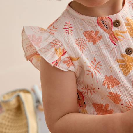 Combinaison bébé en gaze de coton sumba Rose 6 - vertbaudet enfant 