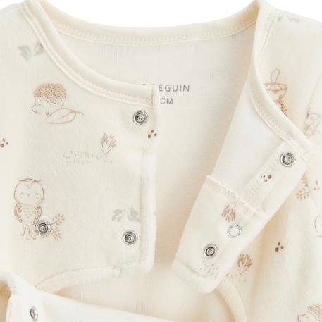 Pyjama bébé en velours ouverture pont envolée de bisous Beige 5 - vertbaudet enfant 