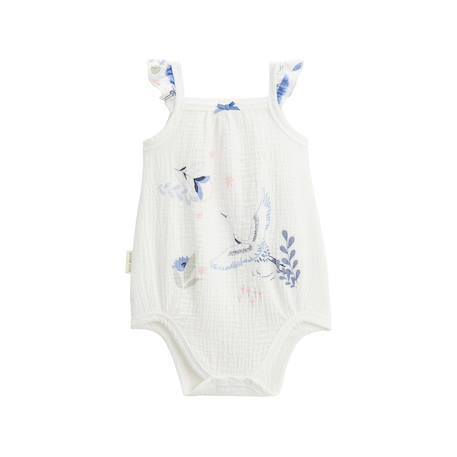 Lot de 2 bodies bébé à bretelles en gaze de coton tiana Ecru 4 - vertbaudet enfant 