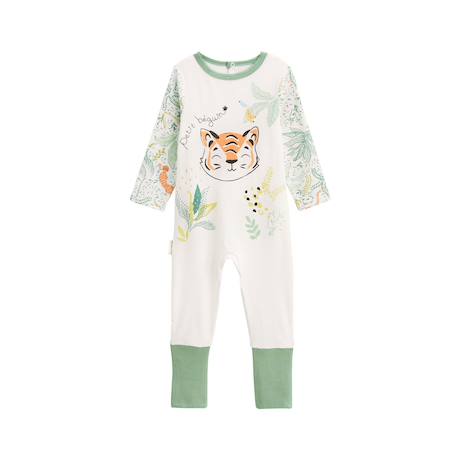 Pyjama bébé avec pieds retroussables kanha Ecru 2 - vertbaudet enfant 
