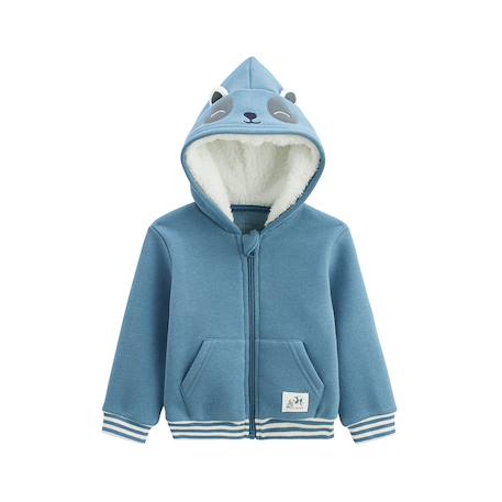Sweat à capuche zippé bébé en molleton tao Bleu 2 - vertbaudet enfant 