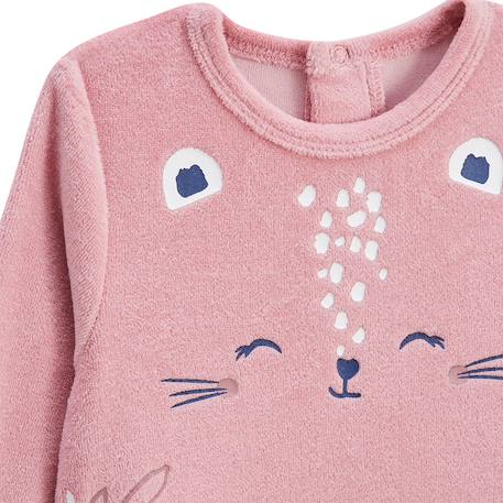 Pyjama bébé en velours céleste Rose 4 - vertbaudet enfant 