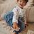 Turbulette d'hiver en velours avec pieds retroussables et manches amovibles tao Bleu 6 - vertbaudet enfant 