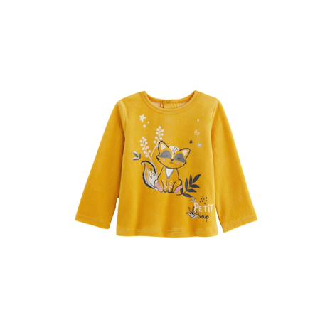 Pyjama enfant 2 pièces en velours petit loup Ocre 3 - vertbaudet enfant 