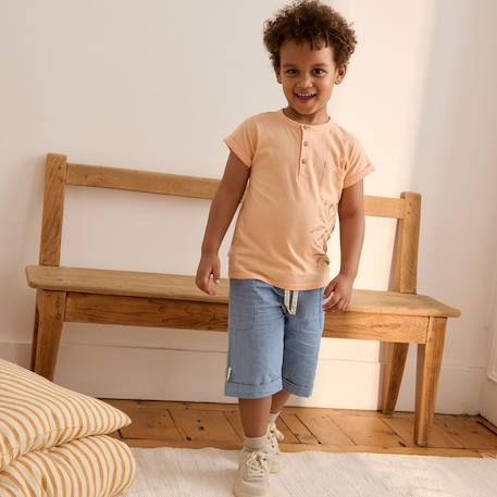 Short enfant en toile de coton kanha Bleu 5 - vertbaudet enfant 