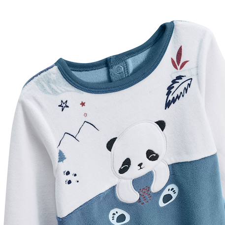 Pyjama bébé en velours tao Bleu 5 - vertbaudet enfant 