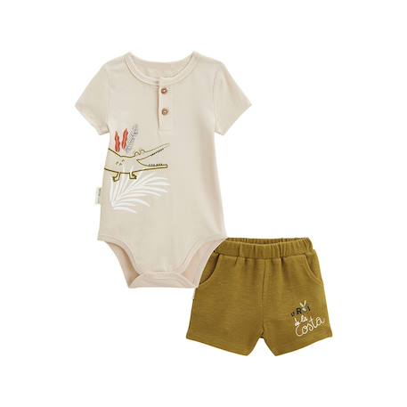 Ensemble body bébé et short costa Vert 2 - vertbaudet enfant 