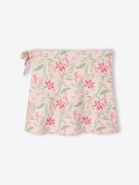 Jupe de bain fille à nouer rose pâle 2 - vertbaudet enfant 
