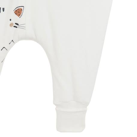 Turbulette d'hiver en velours avec pieds retroussables gaufrette Ecru 5 - vertbaudet enfant 