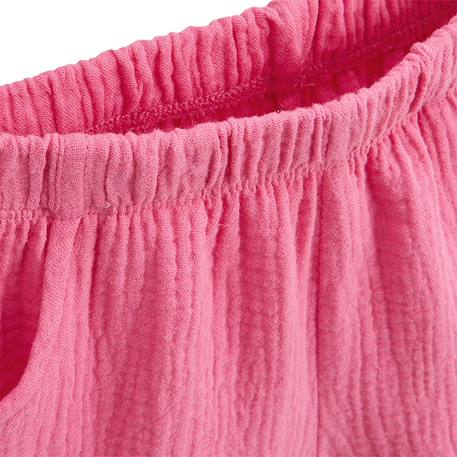 Ensemble bébé t-shirt et short en gaze de coton bahamas Rose 4 - vertbaudet enfant 