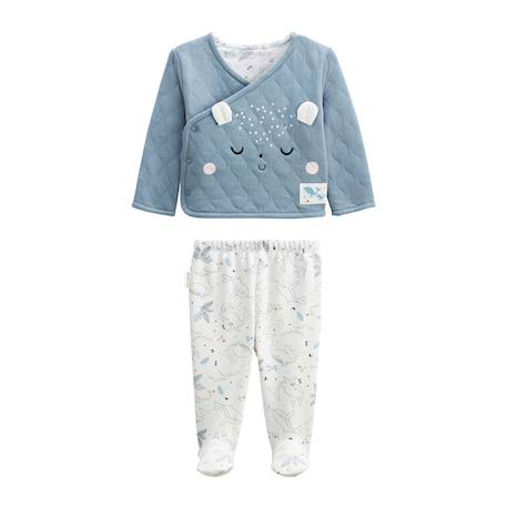 Ensemble bébé veste en coton matelassé et pantalon en velours petite balade Ecru 2 - vertbaudet enfant 