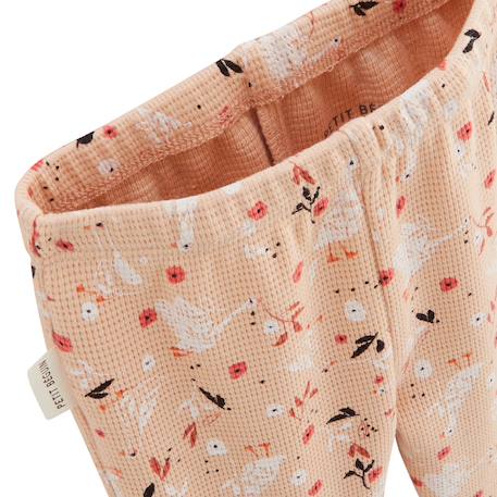 Ensemble bébé gilet et pantalon en coton nid d'abeille miss plume Ecru 6 - vertbaudet enfant 