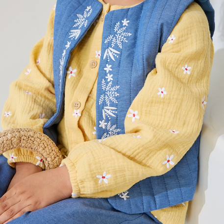 Veste sans manches enfant en chambray camila Bleu 6 - vertbaudet enfant 