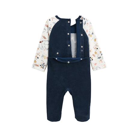 Pyjama bébé en velours cirque d'automne Bleu 4 - vertbaudet enfant 