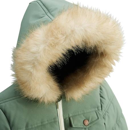 Doudoune enfant imperméable doublée sherpa avec capuche anouk Kaki 5 - vertbaudet enfant 
