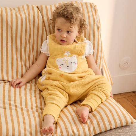Turbulette tog 2 en gaze de coton avec pieds retroussables ciao milano Jaune 6 - vertbaudet enfant 