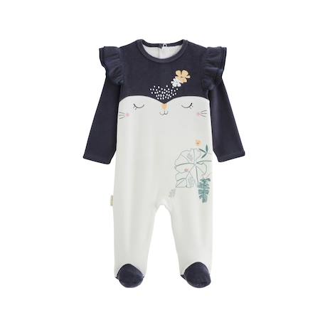 Pyjama bébé en velours holamuchacha Ecru 2 - vertbaudet enfant 