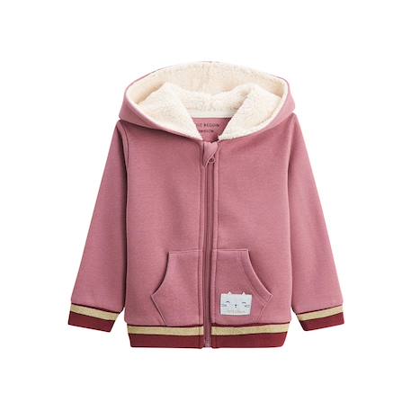Sweat à capuche zippé bébé en molleton matcha Rose 2 - vertbaudet enfant 
