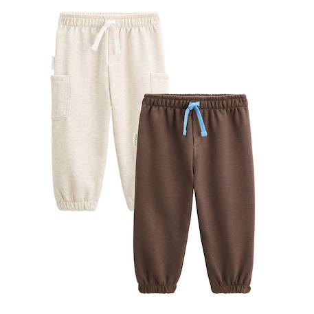 Lot de 2 pantalons enfant en molleton cracotte Marron 2 - vertbaudet enfant 