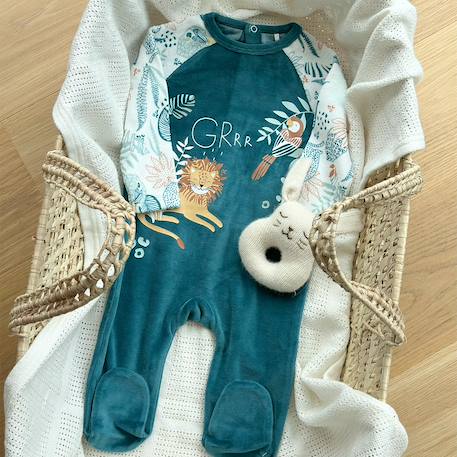 Pyjama bébé en velours roméo Bleu 6 - vertbaudet enfant 