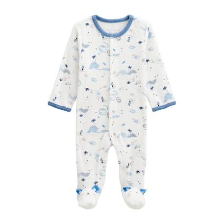 Pyjama bébé en velours dune valley Ecru 2 - vertbaudet enfant 