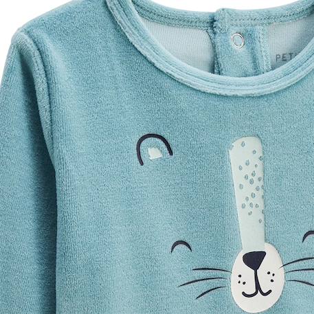 Lot de 2 pyjamas enfant 2 pièces en velours avec pieds retroussables oscar Bleu 4 - vertbaudet enfant 