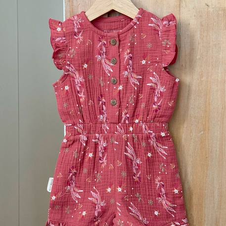Combishort bébé en gaze de coton fiesta Rose 5 - vertbaudet enfant 