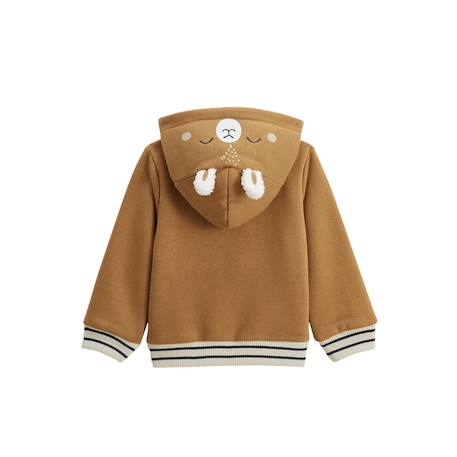 Sweat à capuche zippé enfant en molleton lamascotte Camel 4 - vertbaudet enfant 