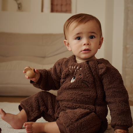 Surpyjama bébé en sherpa cracotte Marron 5 - vertbaudet enfant 
