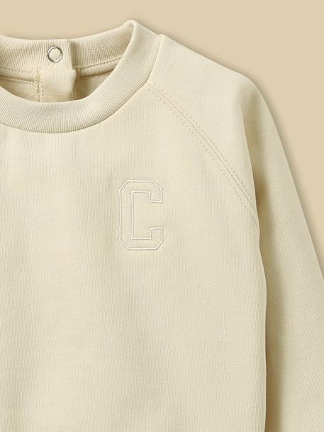 Sweat brodé bébé - coton biologique Jaune pastel 2 - vertbaudet enfant 