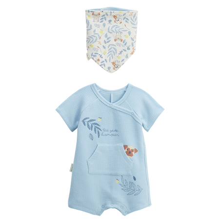 Barboteuse bébé + foulard zeste d'amour Bleu 2 - vertbaudet enfant 