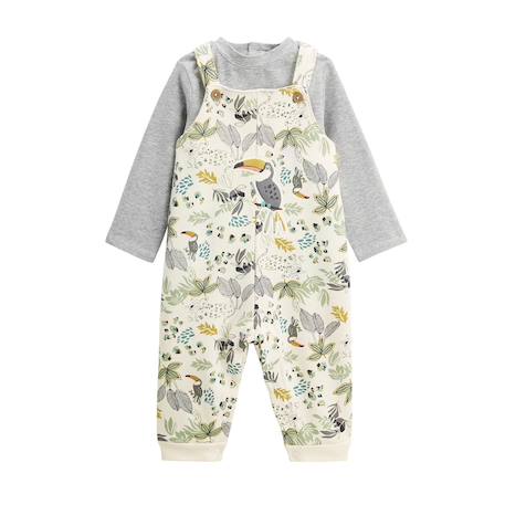 Ensemble salopette bébé en molleton et t-shirt boavista Ecru 2 - vertbaudet enfant 