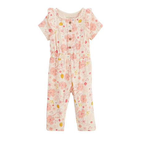 Combinaison bébé en gaze de coton santa giulia Ecru 2 - vertbaudet enfant 
