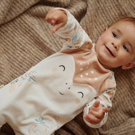 Pyjama bébé en velours nino Ecru 6 - vertbaudet enfant 