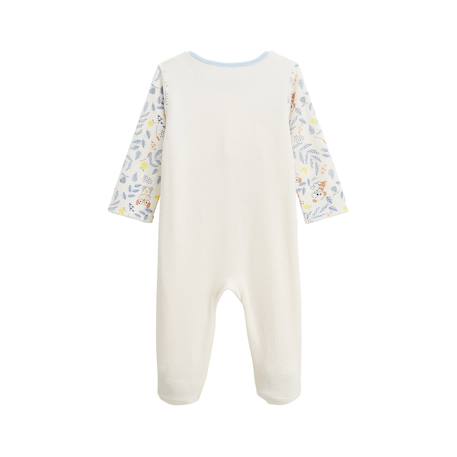 Pyjama bébé en velours ouverture pont zeste d'amour Ecru 3 - vertbaudet enfant 